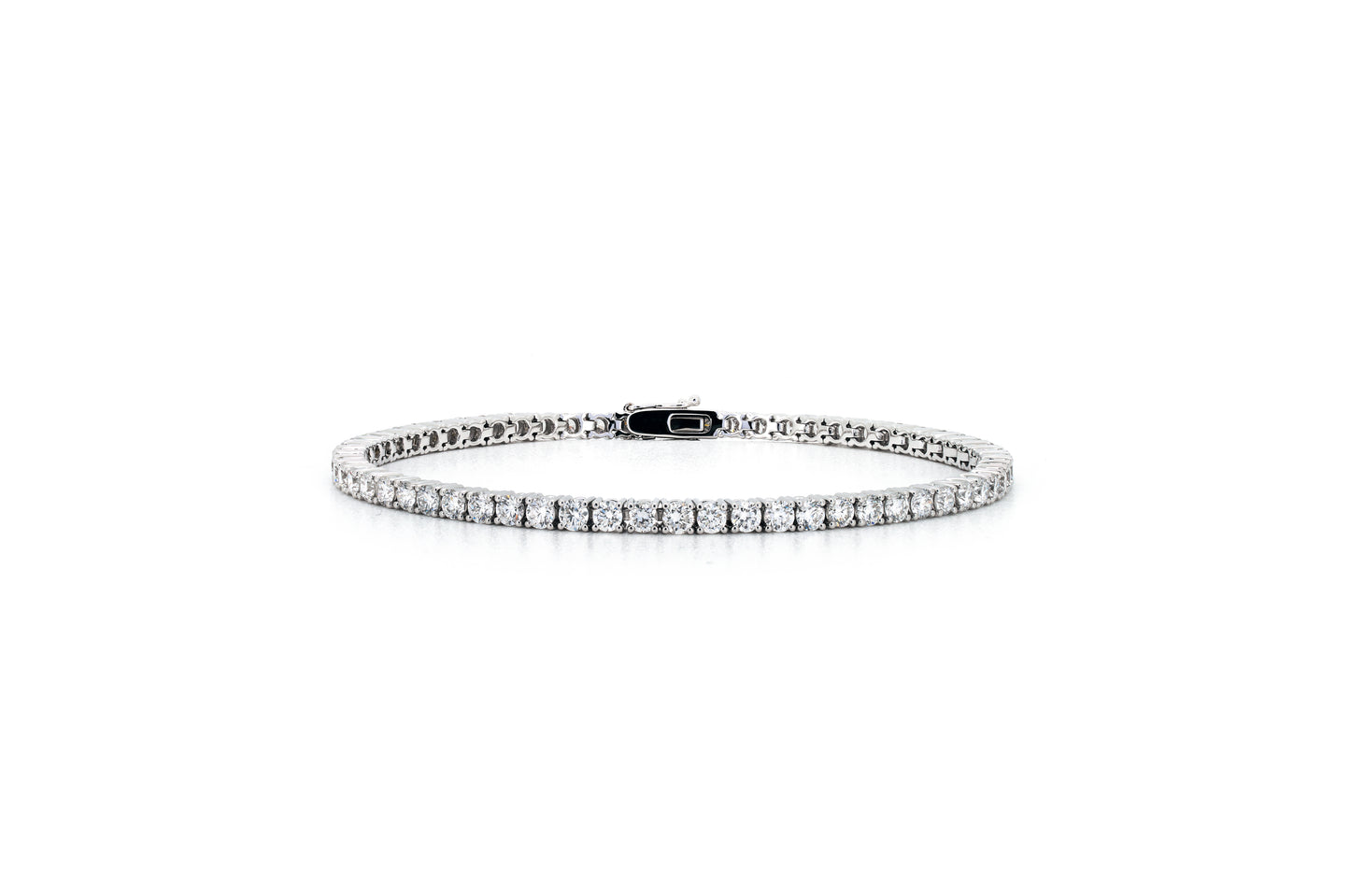 Classic tennis bracelet 2.4mm in white gold