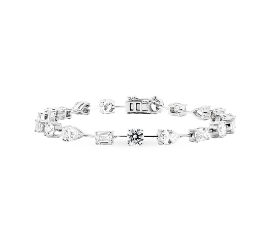 3in1 tennis bracelet in white gold