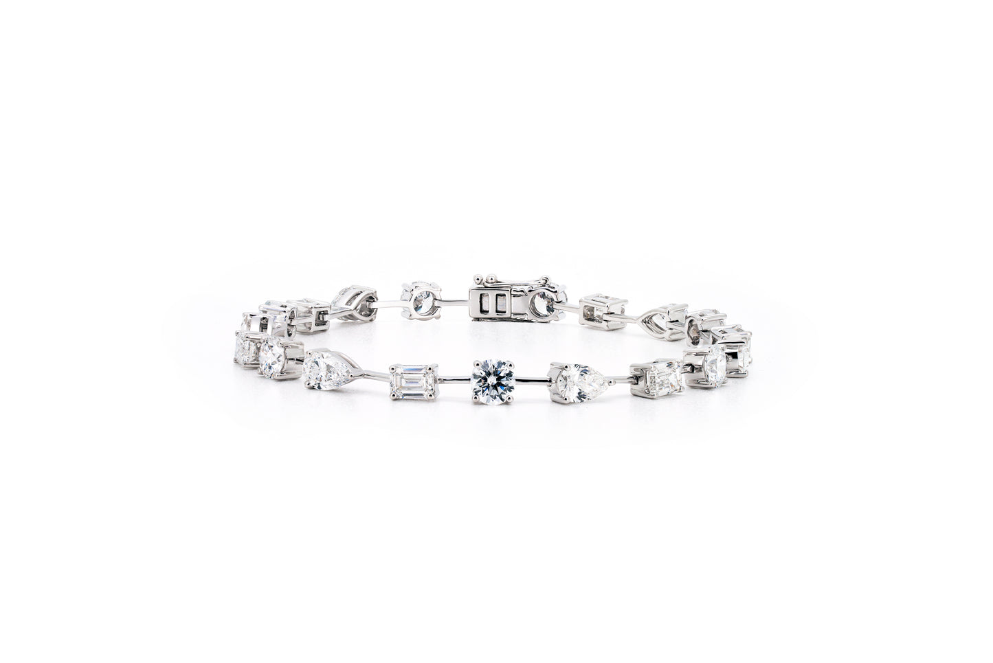 3in1 tennis bracelet in white gold