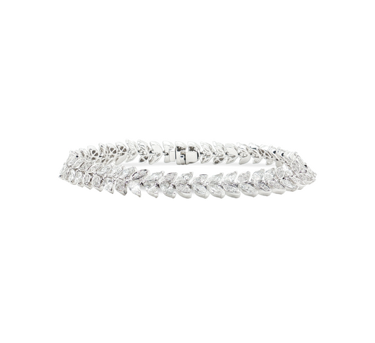 Vine tennis bracelet in white gold