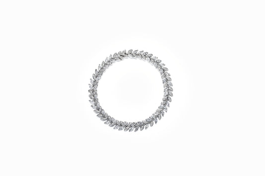 Vine tennis bracelet in white gold