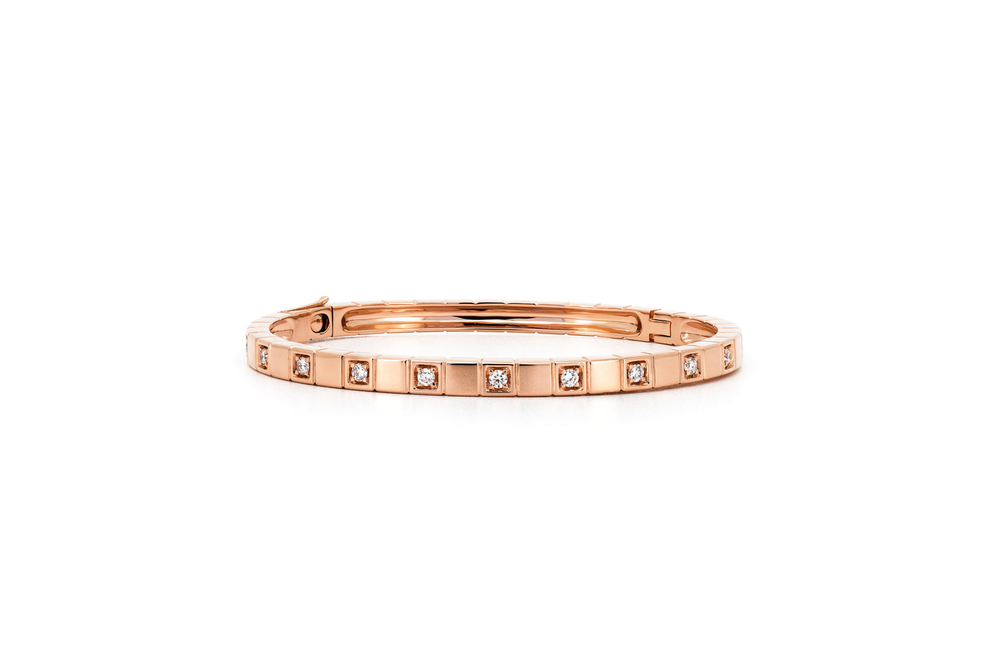 Cubic bangle in rose gold