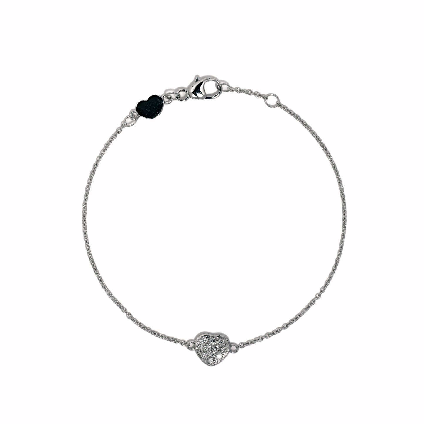 Heart pave bracelet in white gold