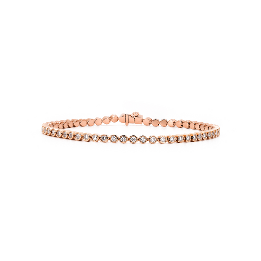 C Tennis Bracelet in Rose Gold
