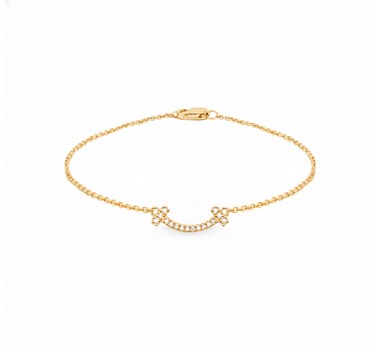 Smile pave bracelet in gold