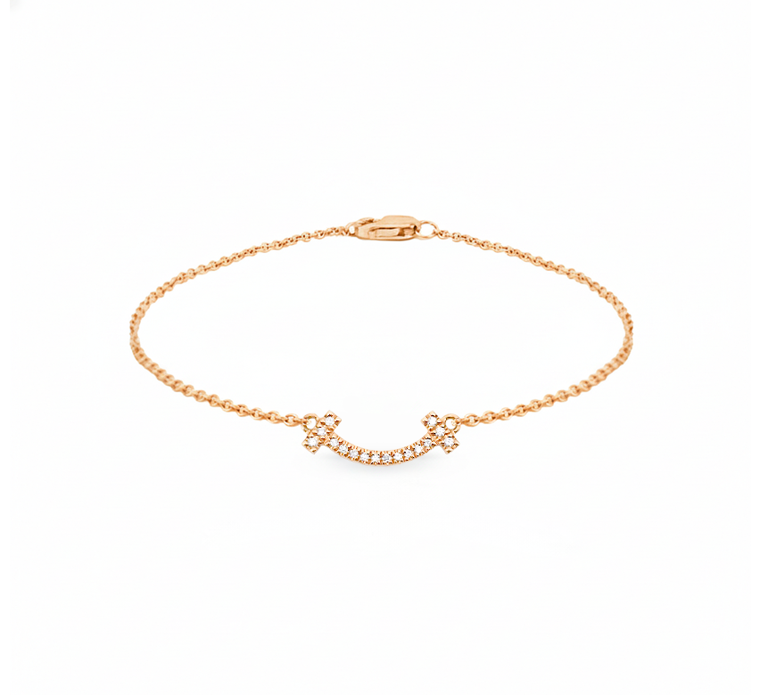 Smile pave bracelet in gold