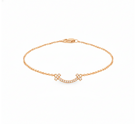 Smile pave bracelet in gold