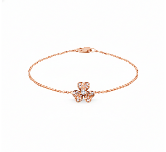 3 clover bracelet in rose gold