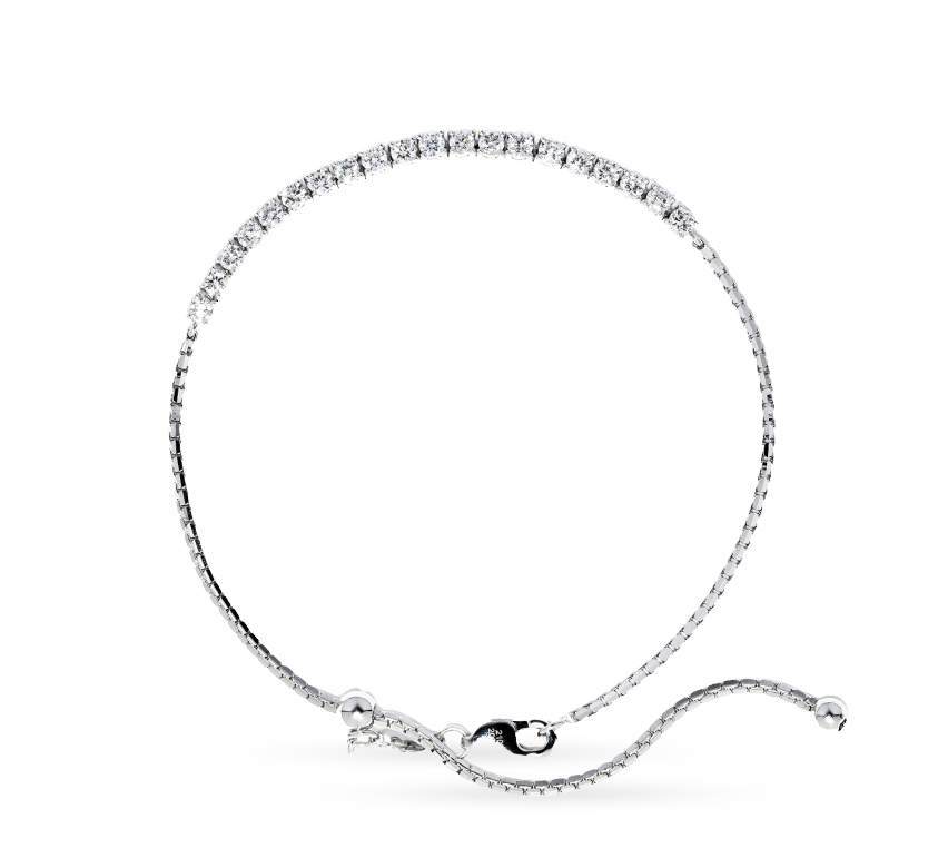 Drawstring half tennis 1 chain 2.4mm bracelet