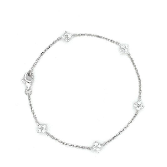 4 clovers chain bracelet in white gold
