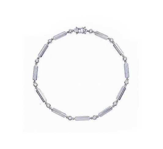 Bamboo bracelet in white gold