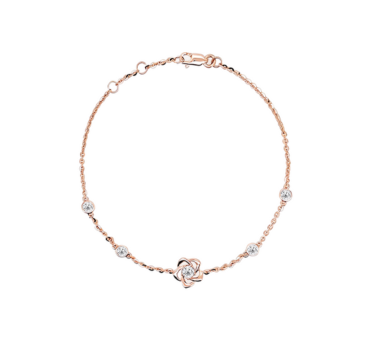 Flower bracelet A in rose gold