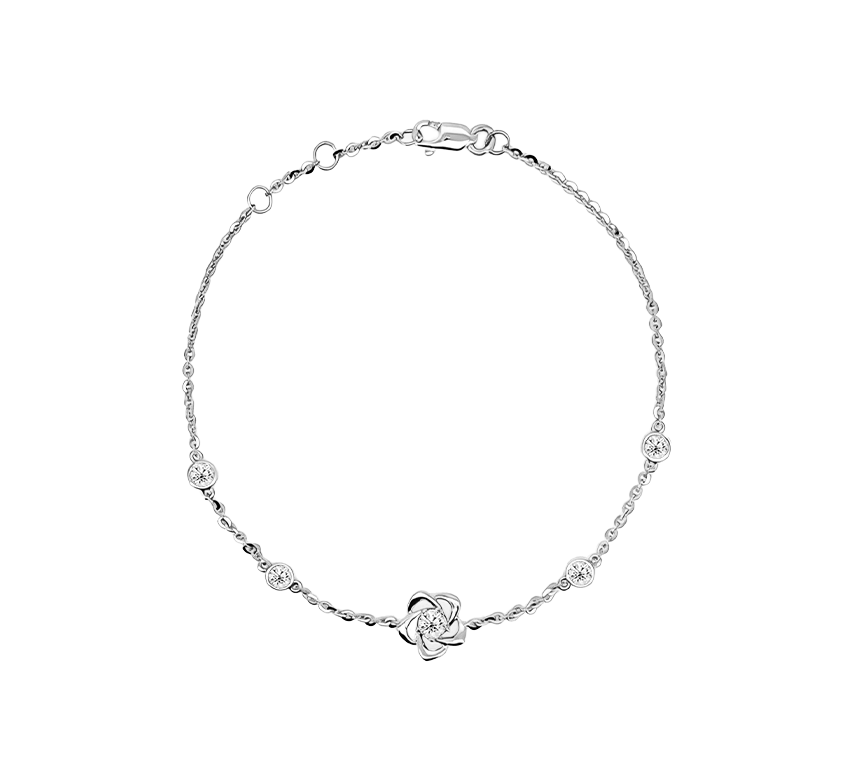 Tennic pear bracelet in white gold
