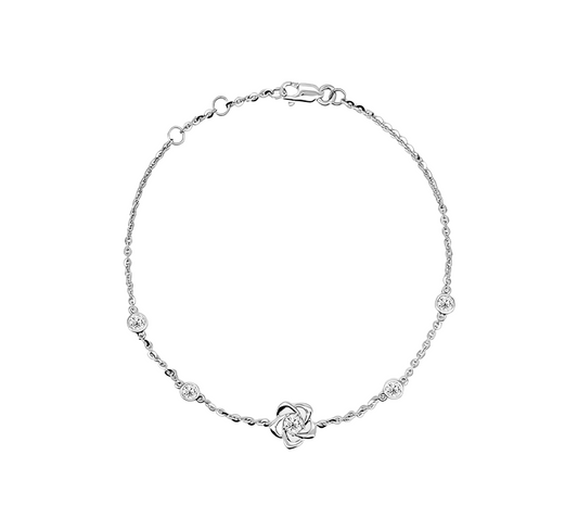Tennic pear bracelet in white gold