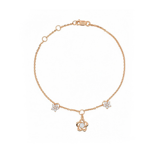Flower bracelet B in rose gold