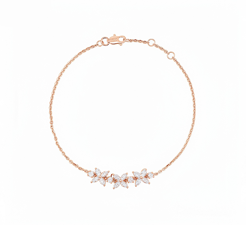 Sunflower vine bracelet in rose gold
