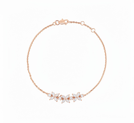Sunflower vine bracelet in rose gold