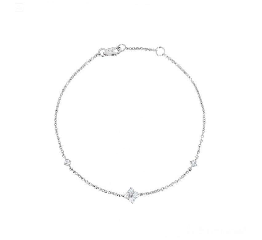 Mozaic series set B bracelet in white gold