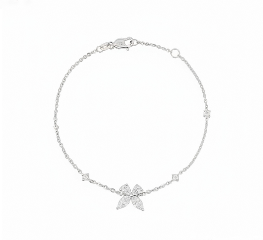 Butterfly series set A bracelet in white gold