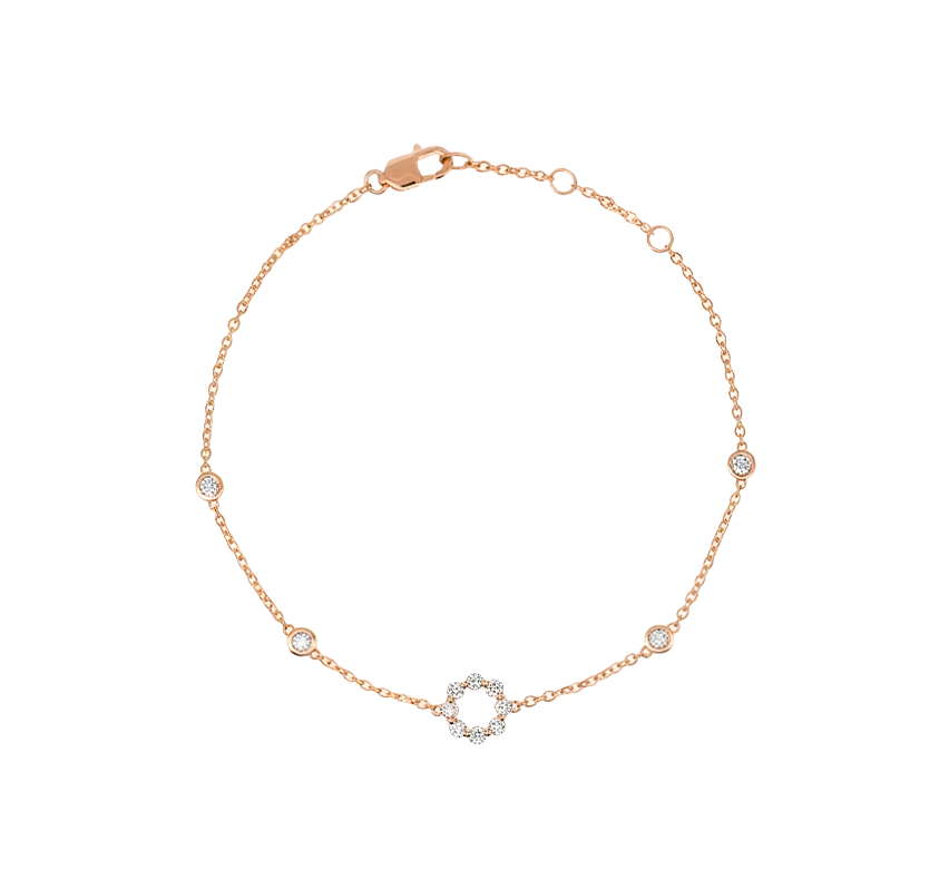 Flower bracelet F in rose gold