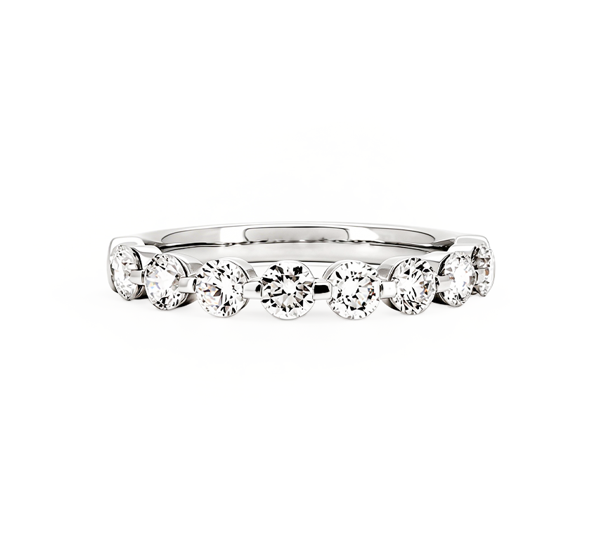 Floating pave ring 2mm in platinum