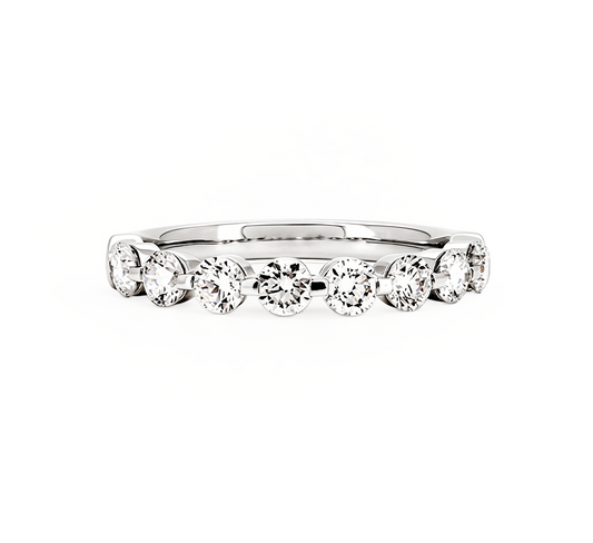 Floating pave ring 2mm in platinum