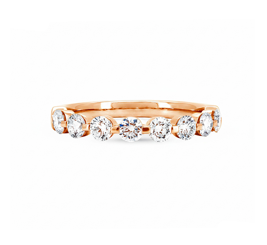 Floating pave ring 2.3mm in rose gold