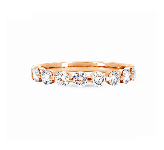 Floating pave ring 2.3mm in rose gold