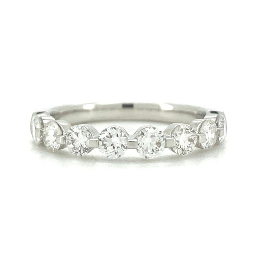 Floating pave ring 3mm in white gold