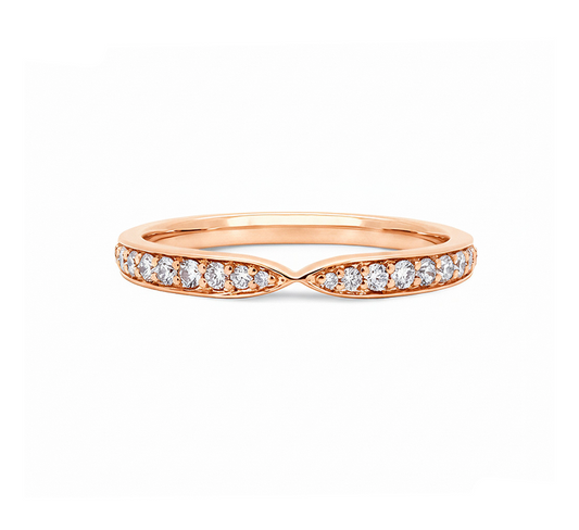 Bow pave ring in rose gold