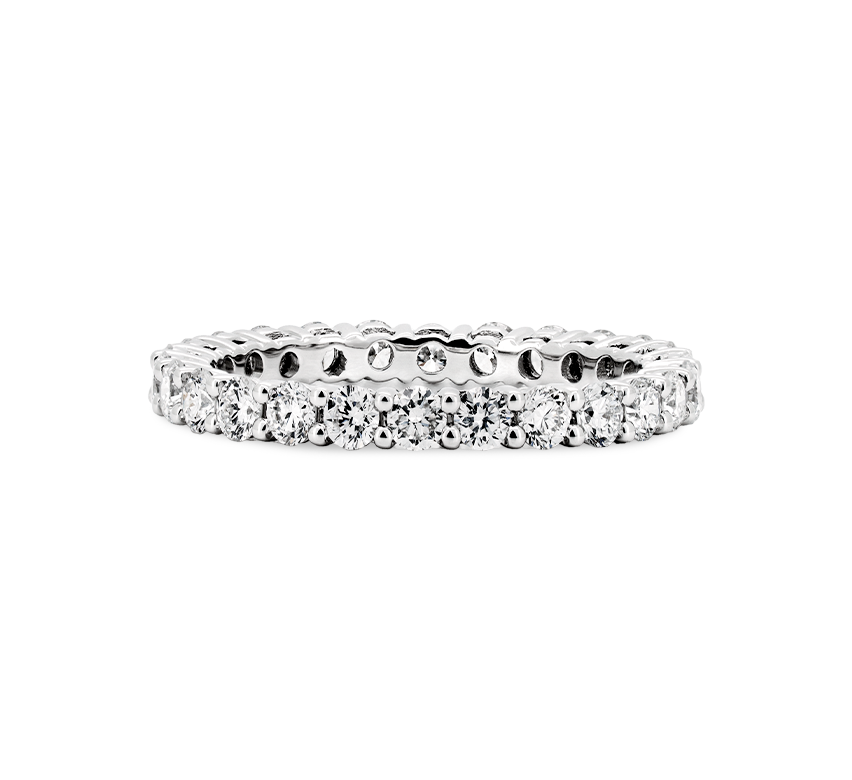 Full pave ring 2.2mm in white gold