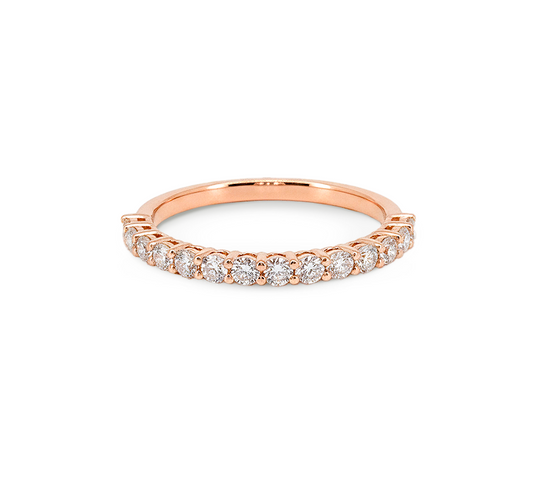 Half pave ring 2.2mm in rose gold