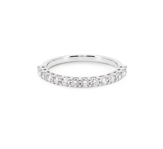 Half pave ring 3.7mm in white gold