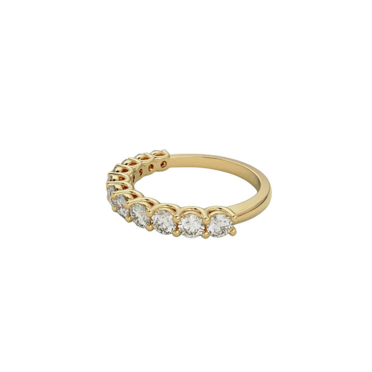 Half pave ring 3.5mm in gold