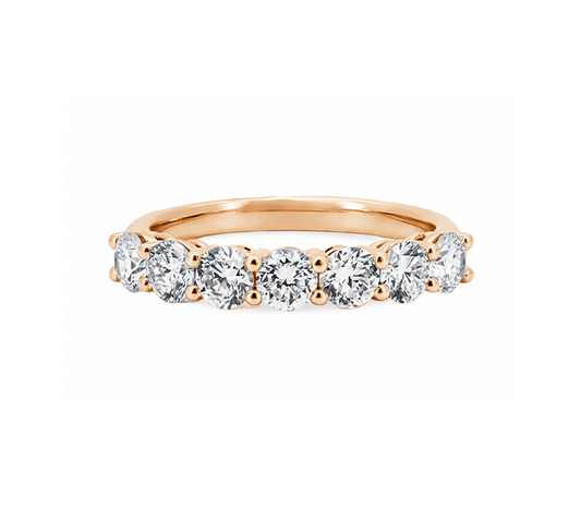 Half pave ring 3mm in rose gold