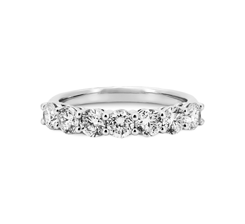 Half pave ring 3.5mm in platinum