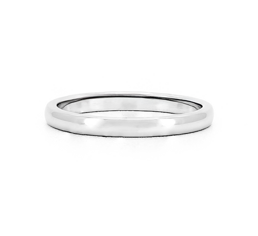 Classic plain ring 2mm in white gold