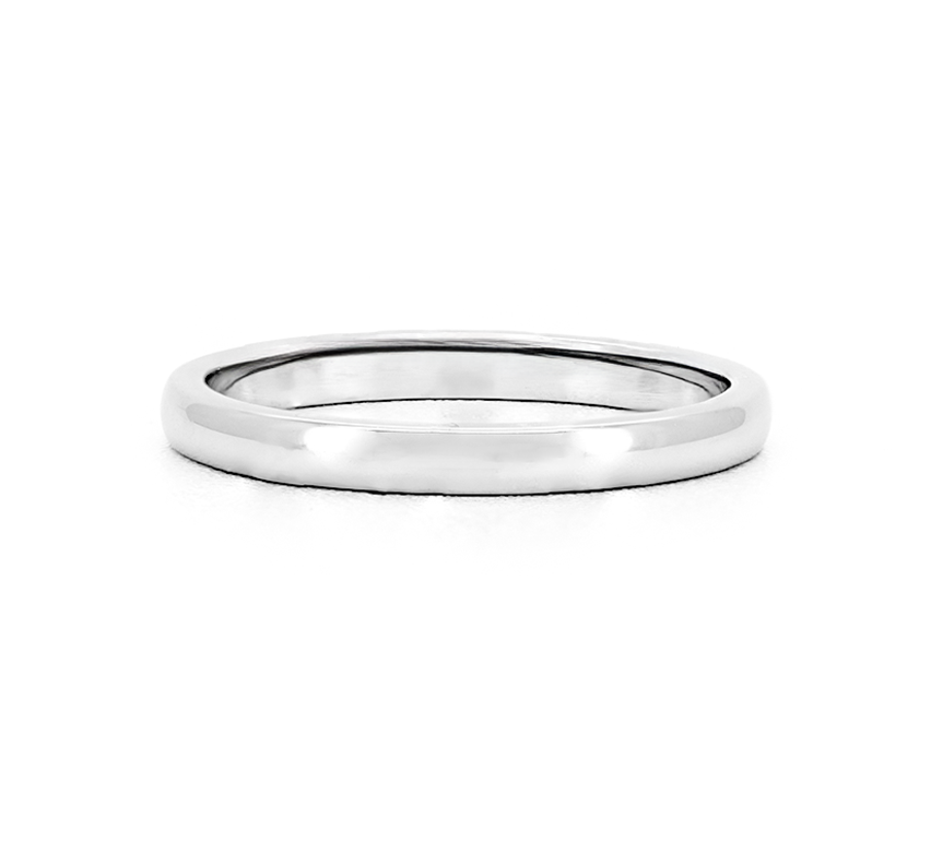 Classic plain ring 2mm in white gold