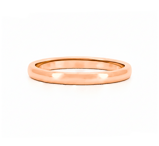 Classic plain ring 2mm in rose gold