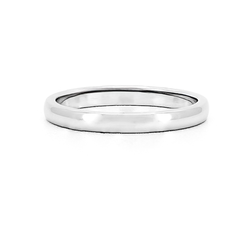Classic plain ring 3.5mm in white gold