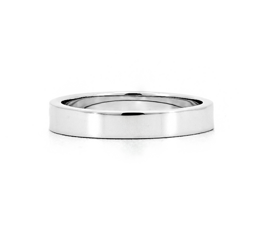 Classic clean cut ring 3mm in white gold