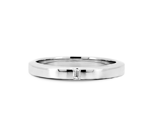 Clean cut ring 1 eye 3mm in white gold