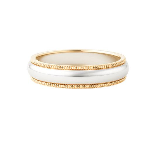 Milgrain ring 4mm in mix gold