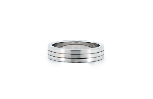 3 layer ring 4.8mm in white gold