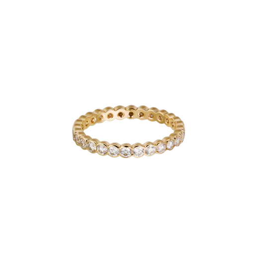Full pave bezel ring in gold