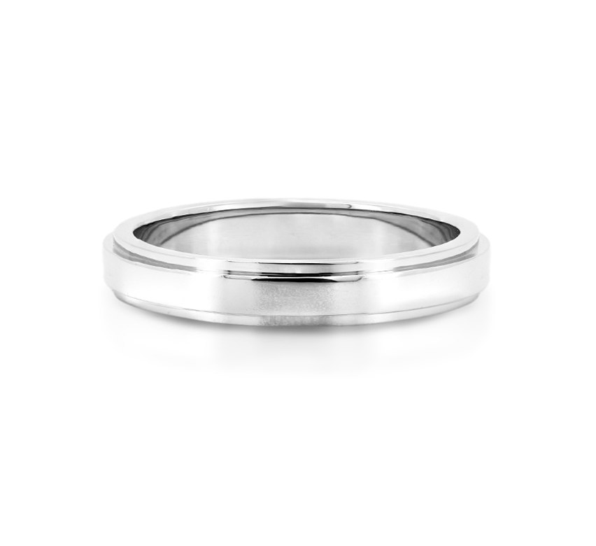 2 steps ring 3.5mm in white gold