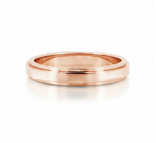 2 steps ring 2.5mm in rose gold