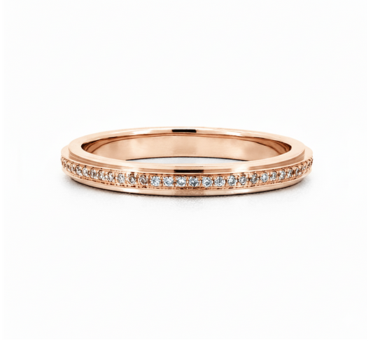 2 steps pave ring in rose gold