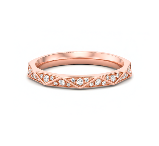 Weave full pave ring 3.2mm in rose gold