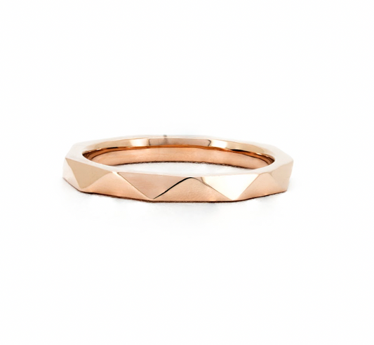 Weave plain ring 3.2mm in rose gold